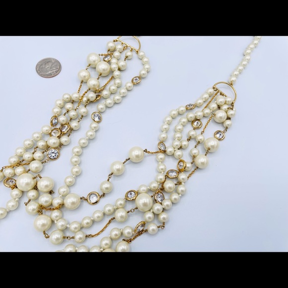 Kate Spade Gorgeous Pearl /Crystal Statement Beads Necklace - Picture 2 of 5